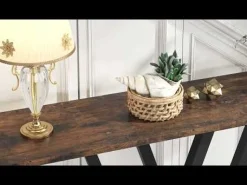43 Inch Console Table, Industrial Entryway Hallway Table