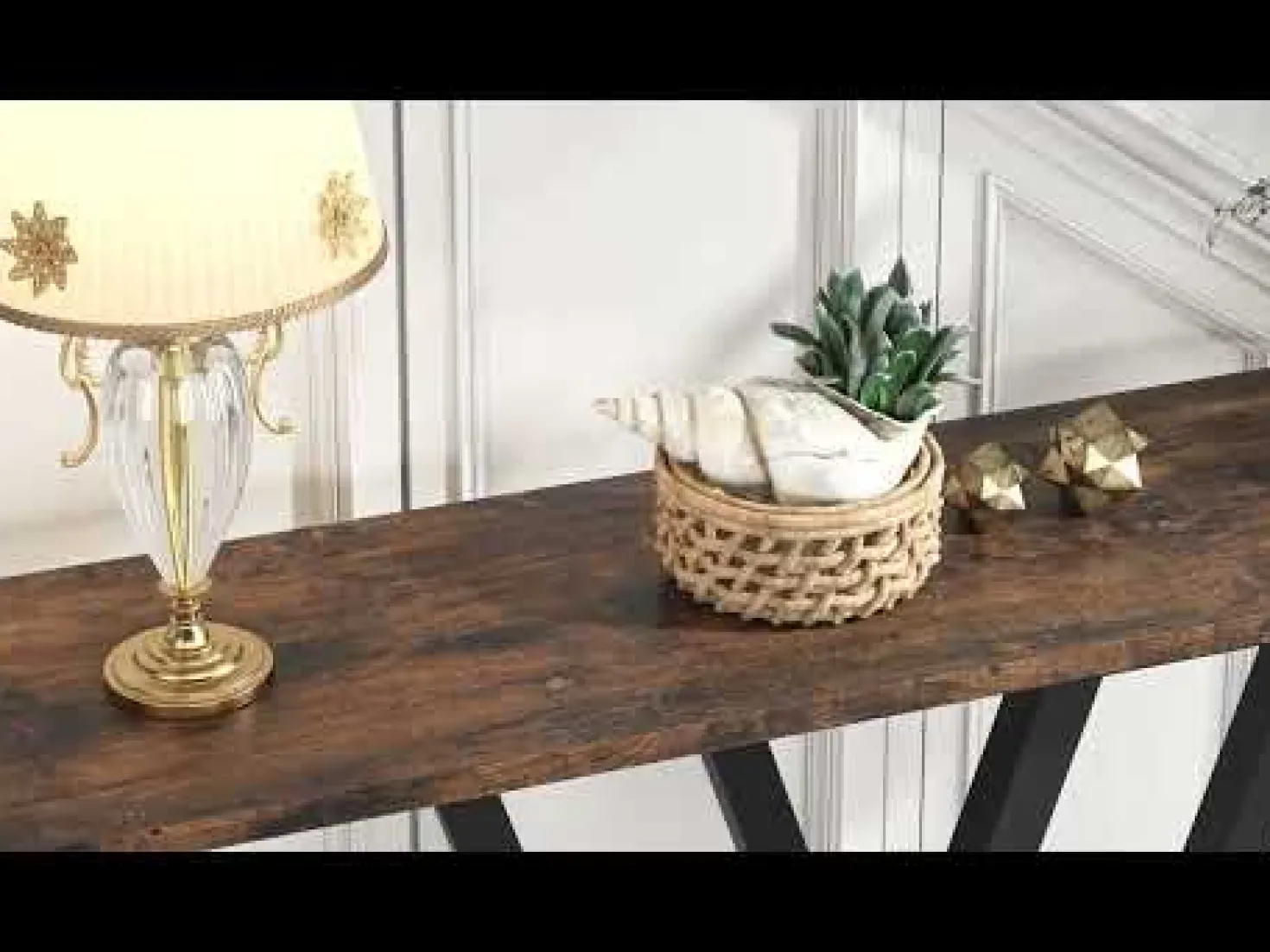 43 Inch Console Table, Industrial Entryway Hallway Table