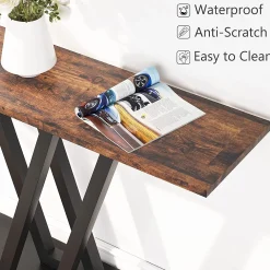 43 Inch Console Table, Industrial Entryway Hallway Table
