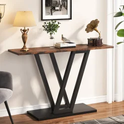 43 Inch Console Table, Industrial Entryway Hallway Table