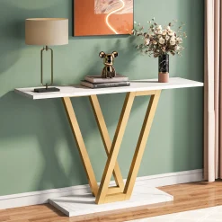 43 Inch Console Table, Industrial Entryway Hallway Table