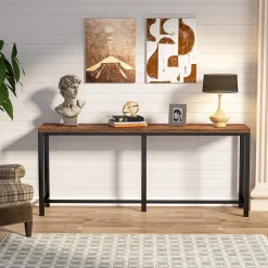70.9 Inch Console Table, Skinny Long Entryway Table Sofa Table