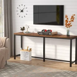 70.9 Inch Console Table, Skinny Long Entryway Table Sofa Table
