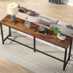 70.9 Inch Console Table, Skinny Long Entryway Table Sofa Table