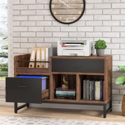 39 inch File Cabinet, Rustic Lateral Filing Cabinet with 2 Drawers
