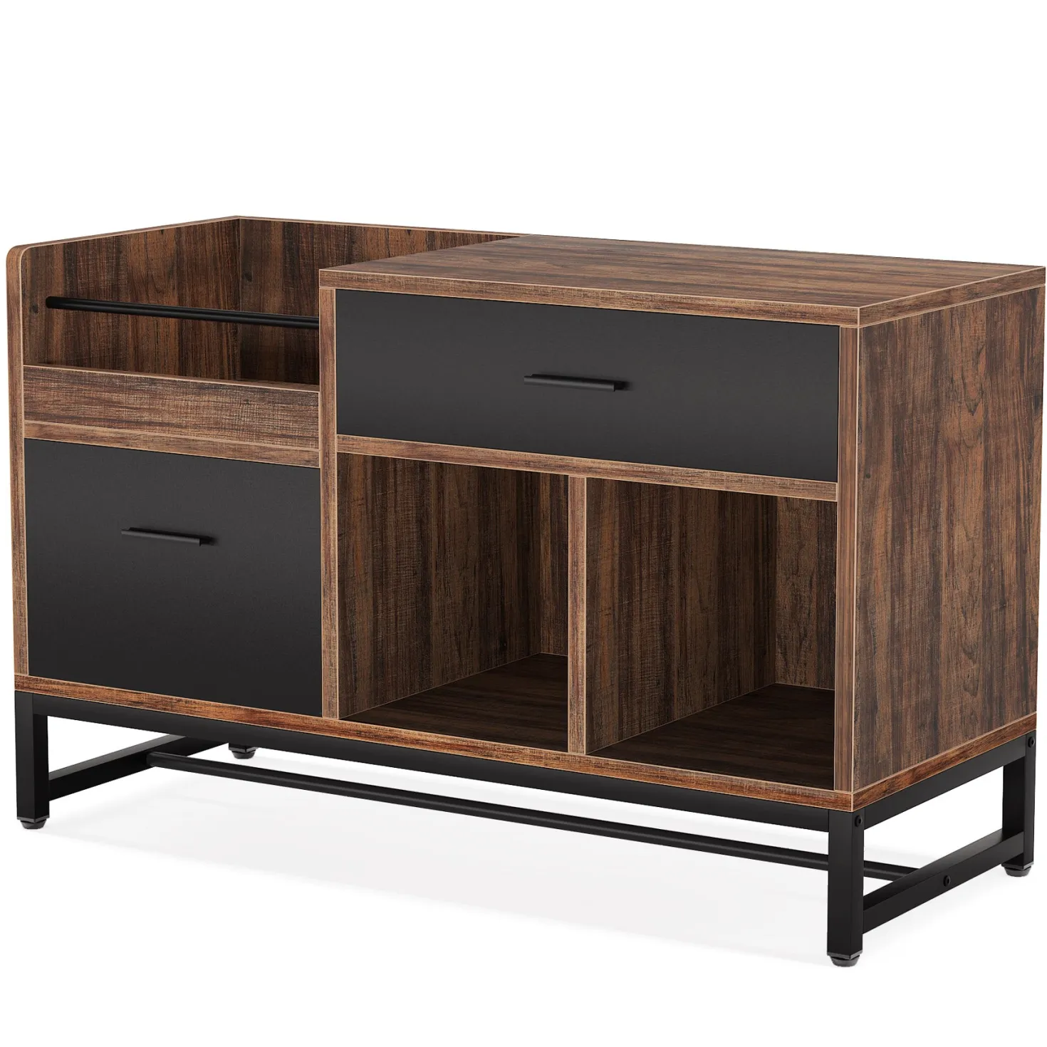 39 inch File Cabinet, Rustic Lateral Filing Cabinet with 2 Drawers