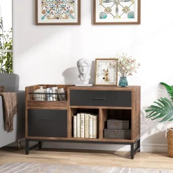 39 inch File Cabinet, Rustic Lateral Filing Cabinet with 2 Drawers