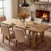 63 Inch Solid Wood Dining Table, Farmhouse Rectangular Table for Kitchen Dining Room 4-6 People