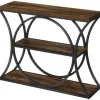 41.3" Industrial Console Table with 3-Tier Storage, Narrow Entryway Sofa Table with Arched Metal Frame