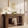 63" Industrial Console Table with Storage Shelf, 2-Tier Sofa Table for Behind Couch