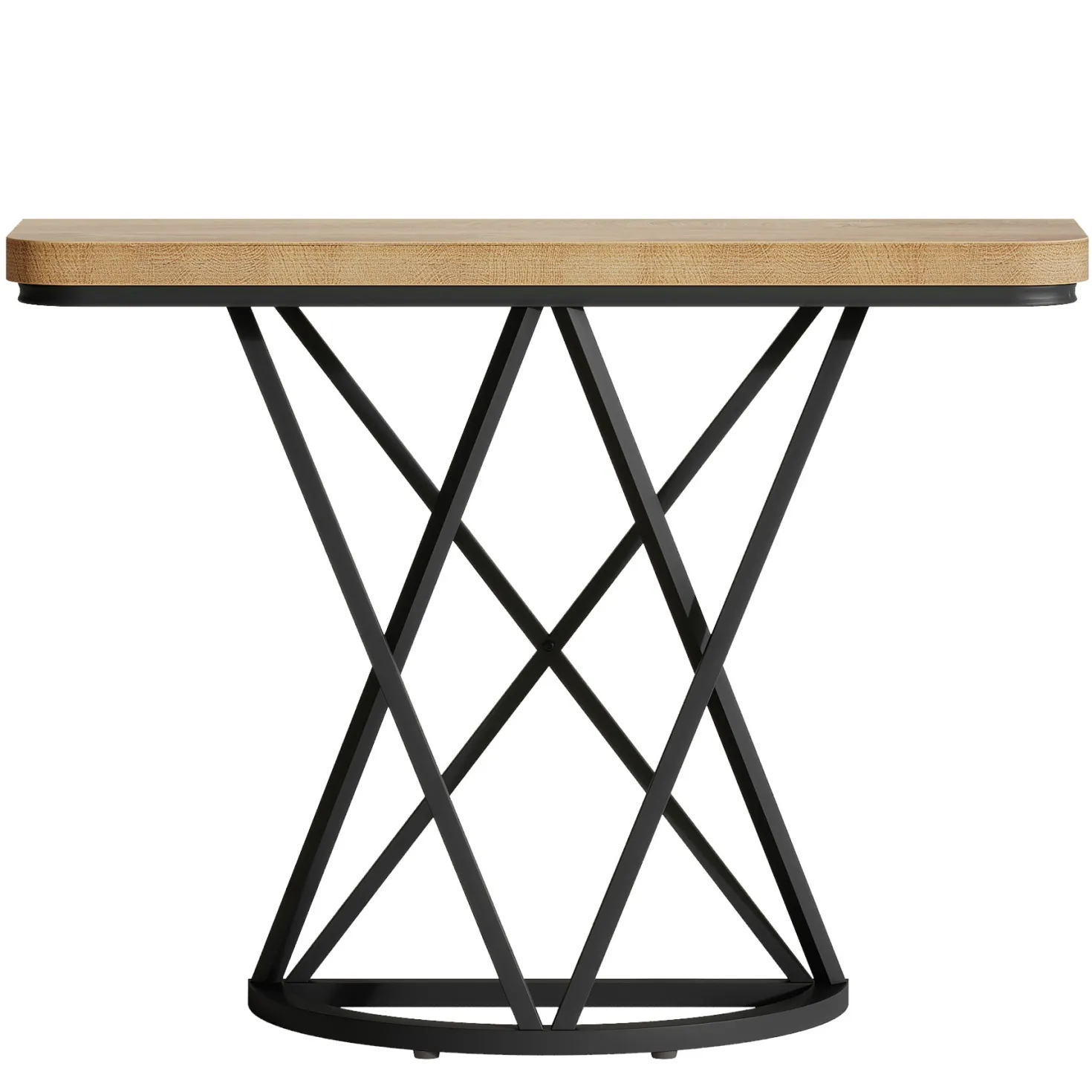 41.3" Industrial Console Table, Narrow Entryway Table with Metal Base