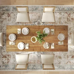 63" Industrial Dining Table, Solid Wood Rectangular Kitchen Table for 4-6 People