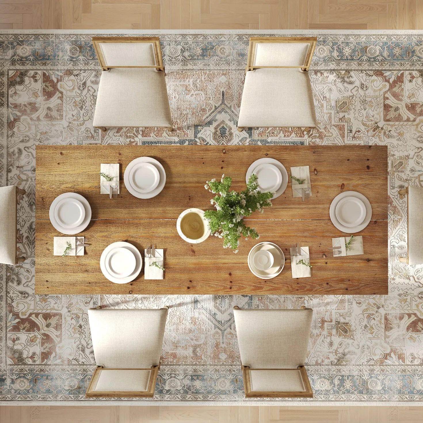 63" Industrial Dining Table, Solid Wood Rectangular Kitchen Table for 4-6 People