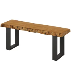 47" Industrial Entryway Bench, Solid Wood Shoe Bench End of Bed Bench