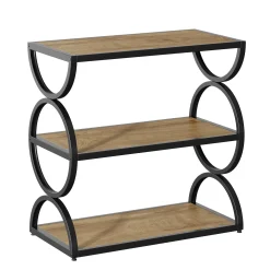 23.6” Industrial Nightstand, Bedside Table With 3-Tier Open Shelves For Small Bedrooms