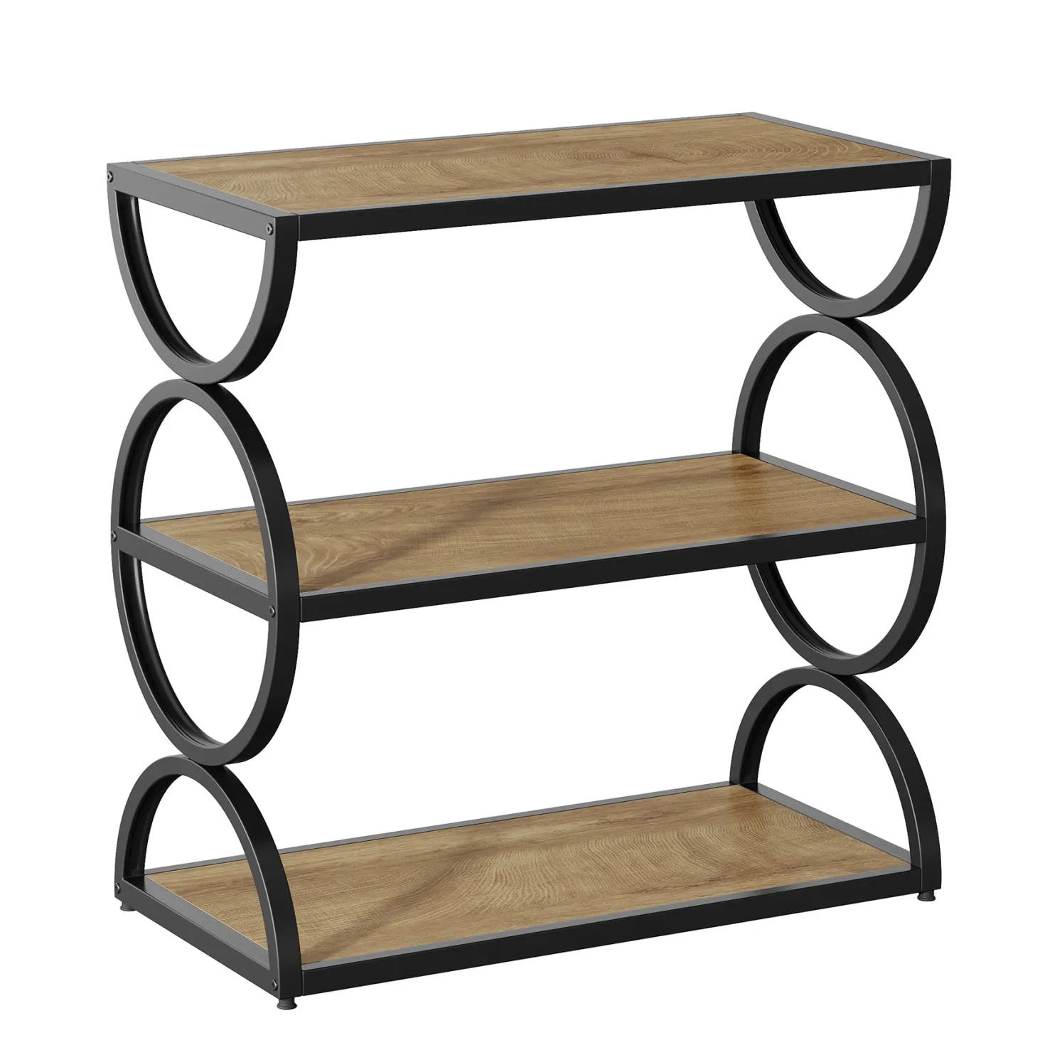 23.6” Industrial Nightstand, Bedside Table With 3-Tier Open Shelves For Small Bedrooms
