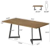 62" Industrial Office Desk, Modern Executive Computer Desk with Sturdy V-Shaped Metal Legs for Home Office