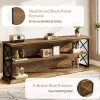 63" Industrial TV Stand for 55–75 Inch TVs, Wood & Metal Entertainment Center with 3-Tier Open Shelves