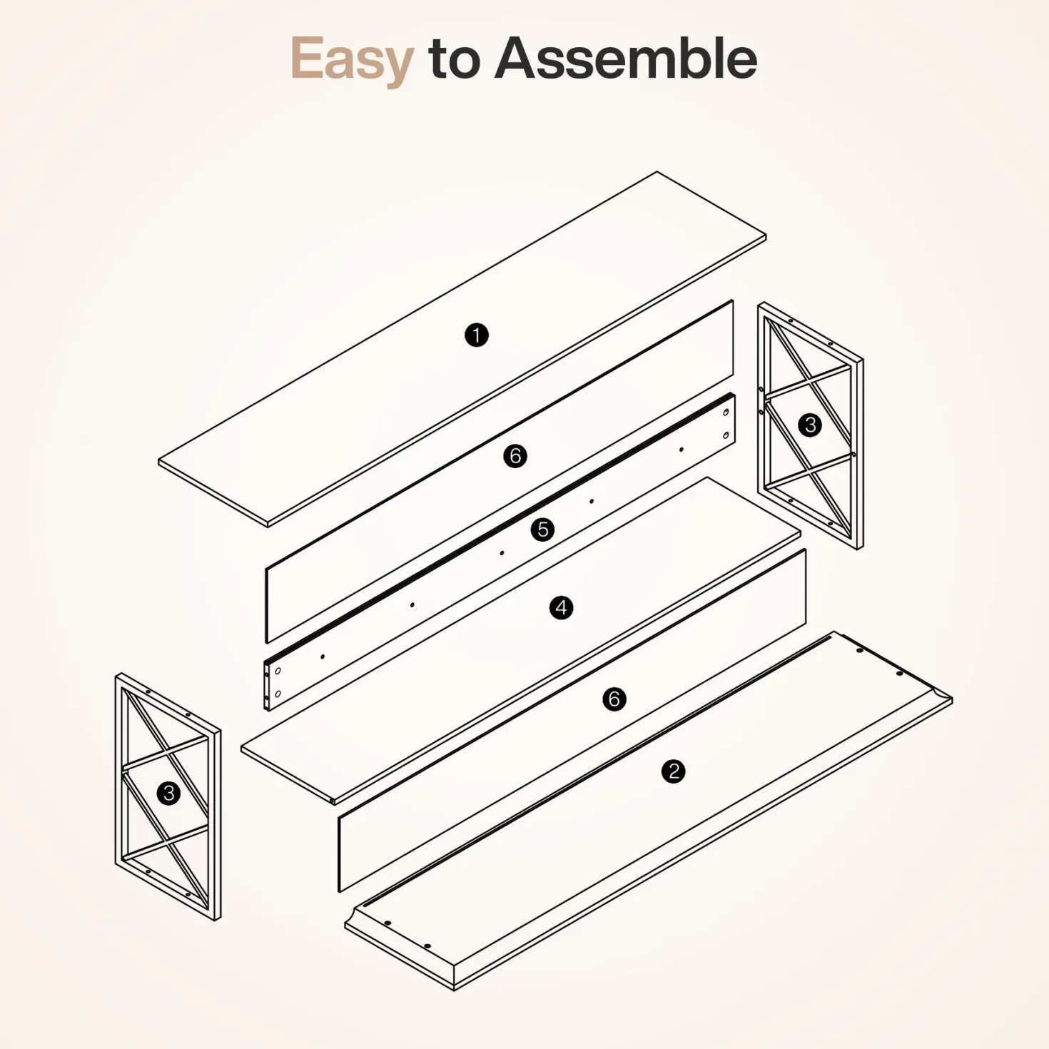63" Industrial TV Stand for 55–75 Inch TVs, Wood & Metal Entertainment Center with 3-Tier Open Shelves