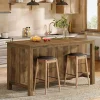 59" Kitchen Island, Farmhouse Stationary Island Table with Storage for Kitchen