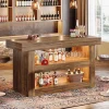 55" Kitchen Island, Farmhouse 3-Tier Island Table with Large Countertop