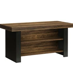 55" Kitchen Island, Farmhouse Center Island with 2 Tier Storage