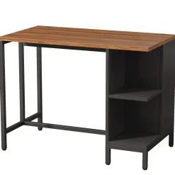 43" Kitchen Island Kitchen Counter Table with 5 Open Shelves