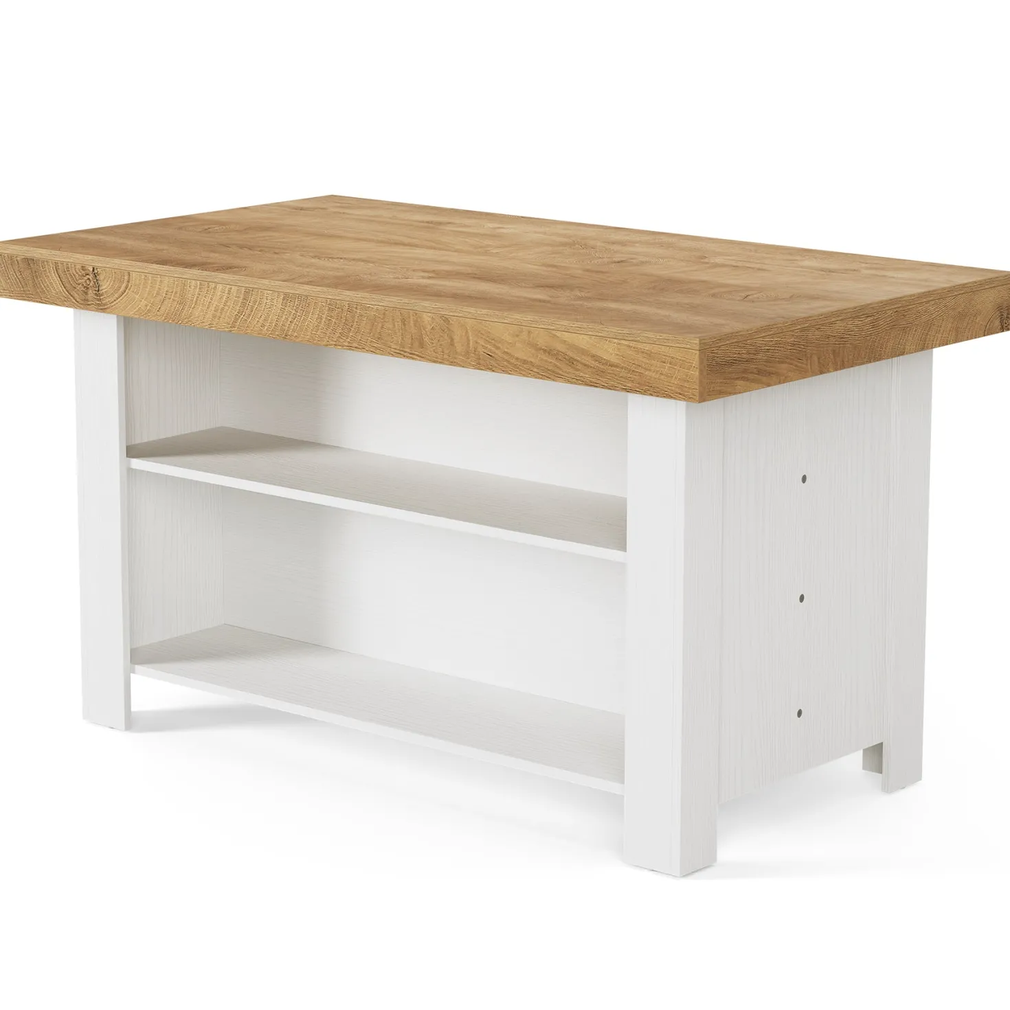 55" Kitchen Island, 3-Tier Island Table Counter Height Bar Table