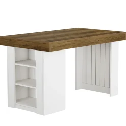 55" Kitchen Island with Storage, Farmhouse Stationary Island Table for Kitchen