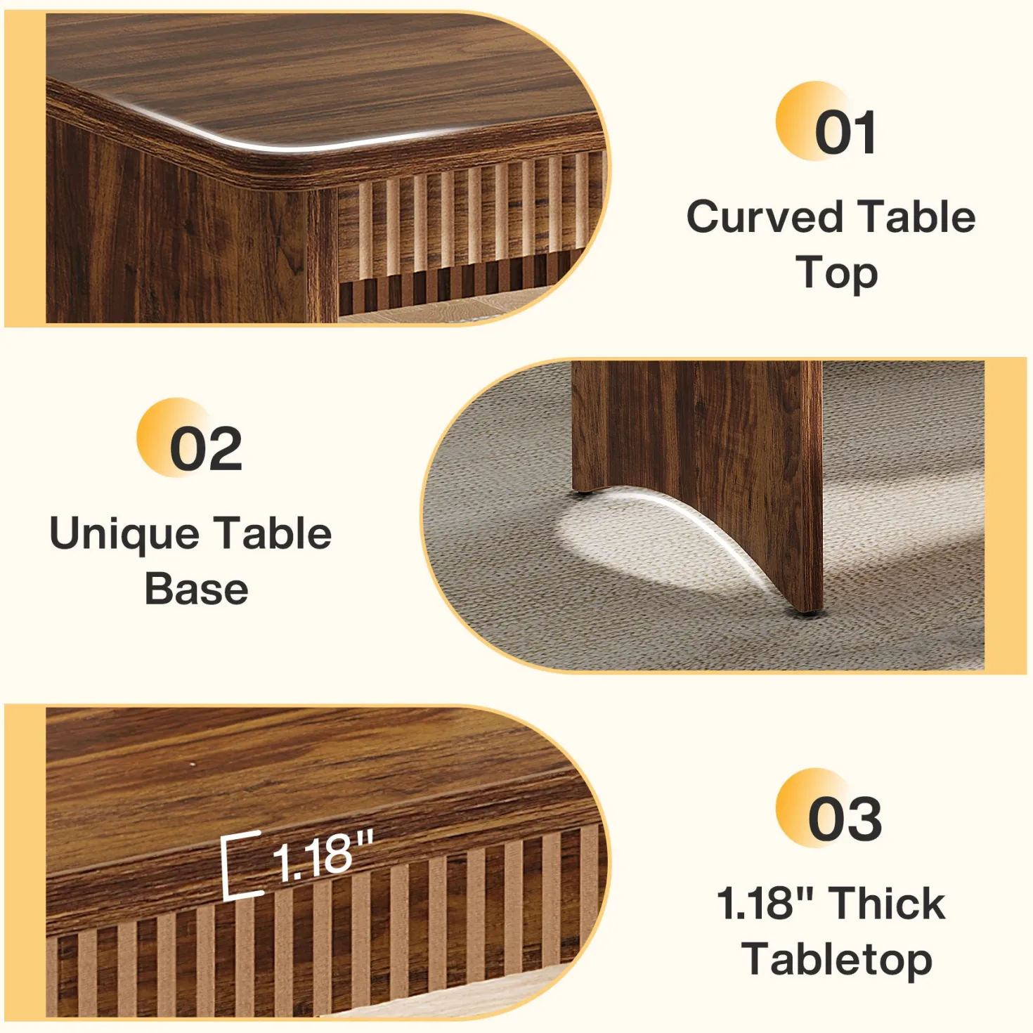 55" Kitchen Table with 2 Benches, 3-Piece Dining Table Set for 4-6 People