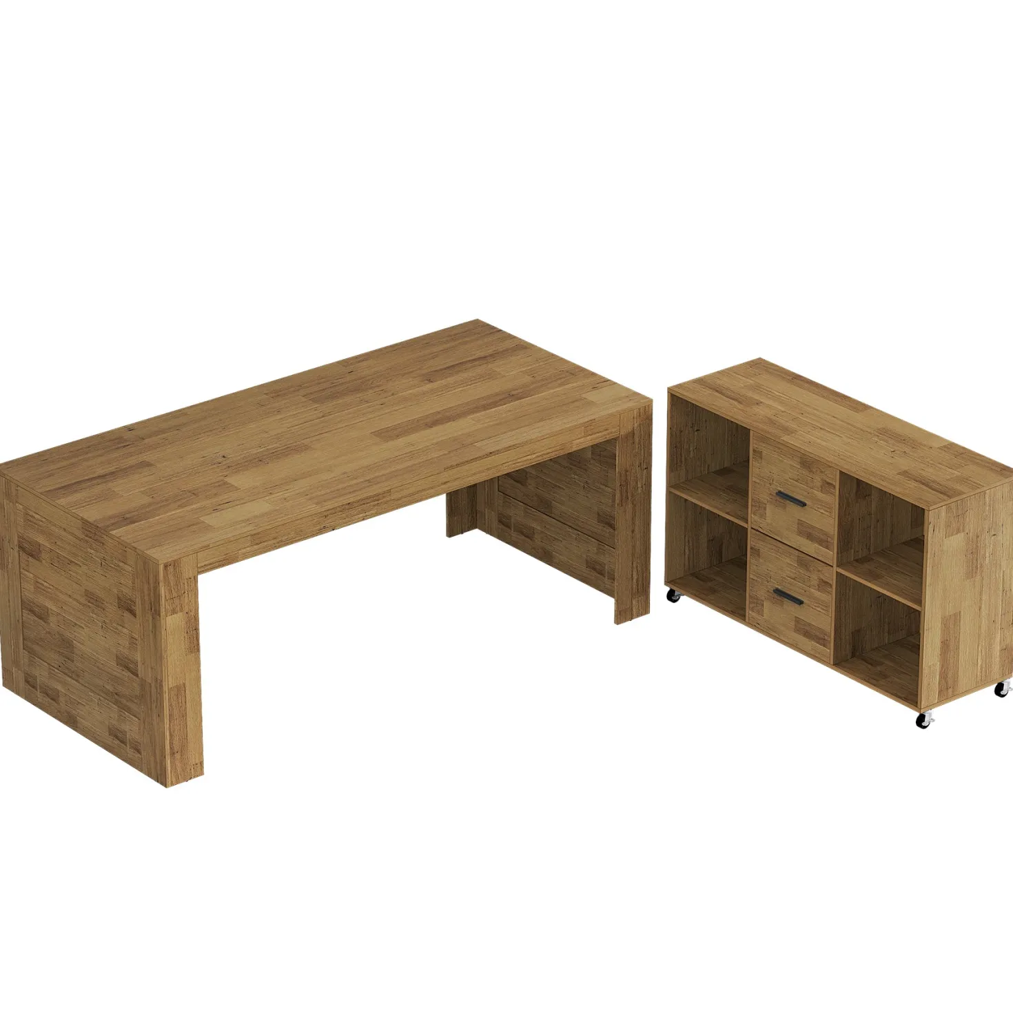 63" L Shaped Desk, Executive Office Desk with with Storage, Large Computer Table with Drawers and Shelves