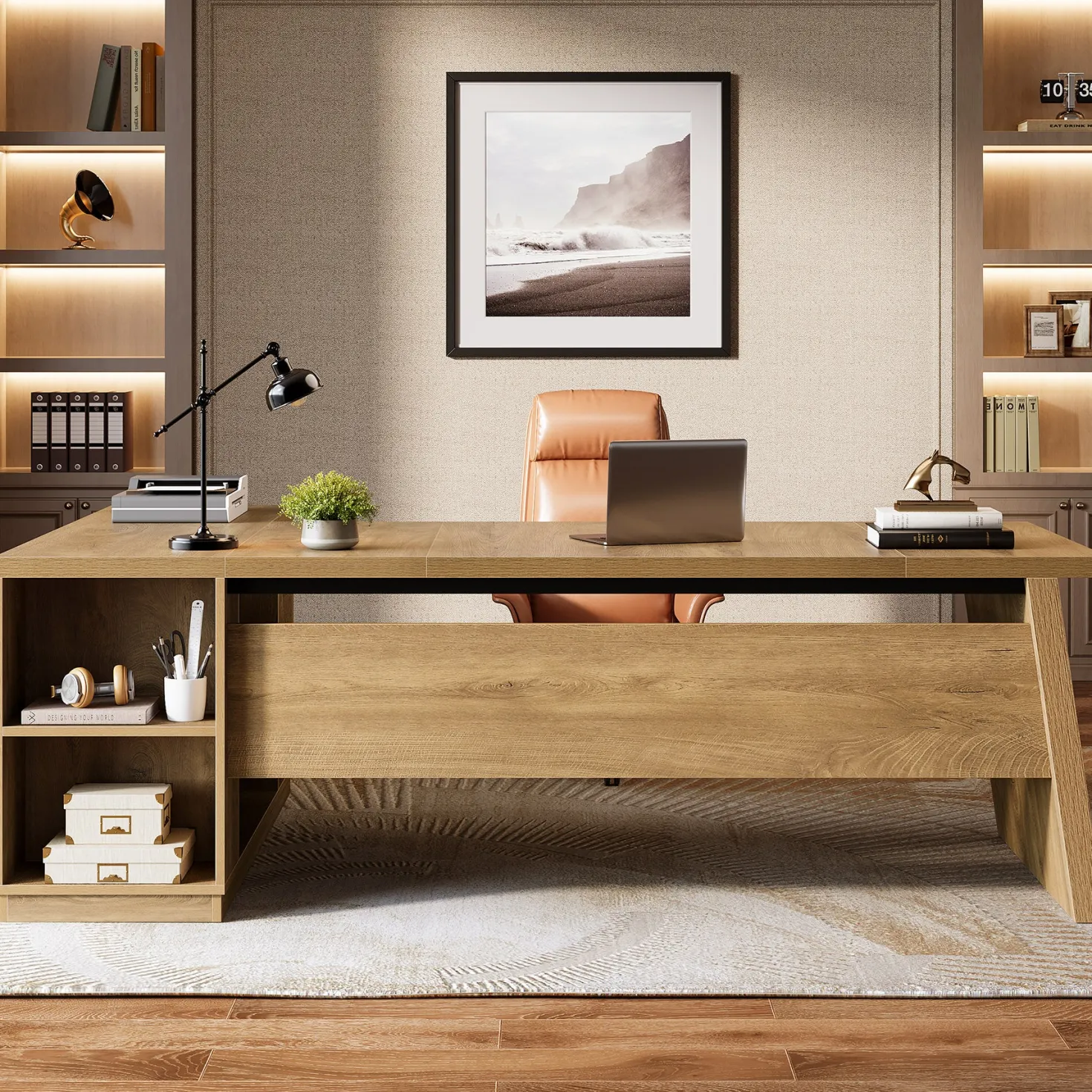 78" L Shaped Executive Desk, Corner Computer Desk Home Office Desk
