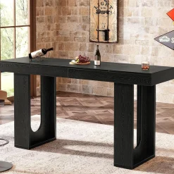 70.9" Long Bar Table, Rectangular Counter Height Pub Table Home Coffee Bar Unit
