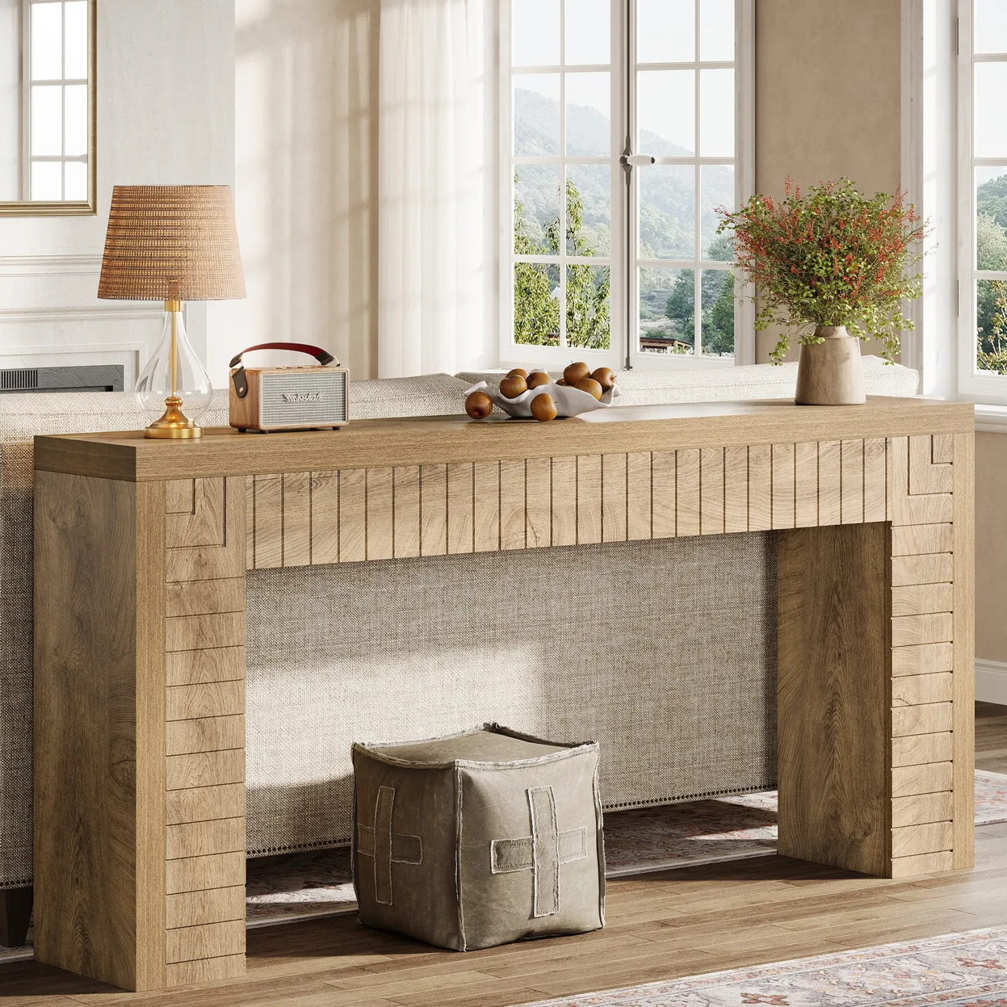70.9" Long Console Table, Narrow Sofa Table Behind Couch for Hallway