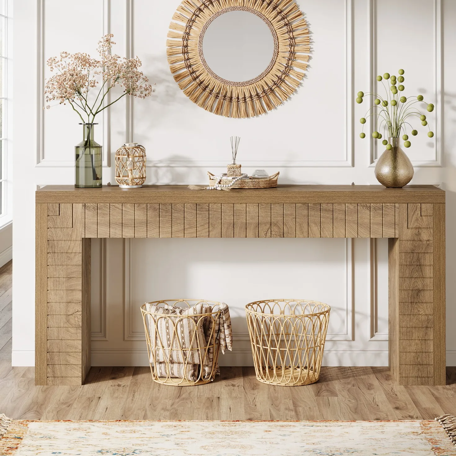 70.9" Long Console Table, Narrow Sofa Table Behind Couch for Hallway