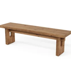 63“ Long Entryway Bench, Solid Wood End of Bed Indoor Seating