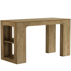 63" Long Kitchen Island, Counter Height Stationary Island Stand with Spacious Legroom