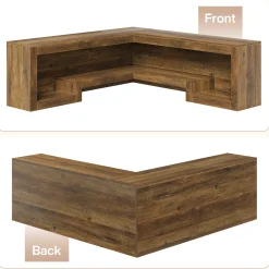 55“ L-Shaped Corner Bench, wooden Breakfast Nook Bench With Storage For Entryway