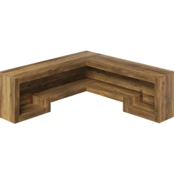 55“ L-Shaped Corner Bench, wooden Breakfast Nook Bench With Storage For Entryway