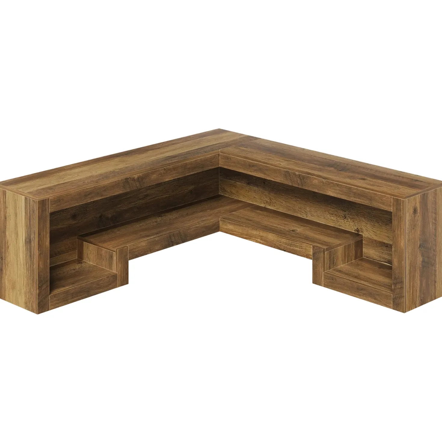 55“ L-Shaped Corner Bench, wooden Breakfast Nook Bench With Storage For Entryway