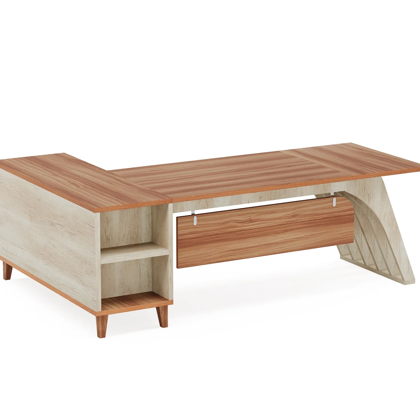 78.7" L-Shaped Executive Desk, Computer Desk Office Desk with File Cabinet