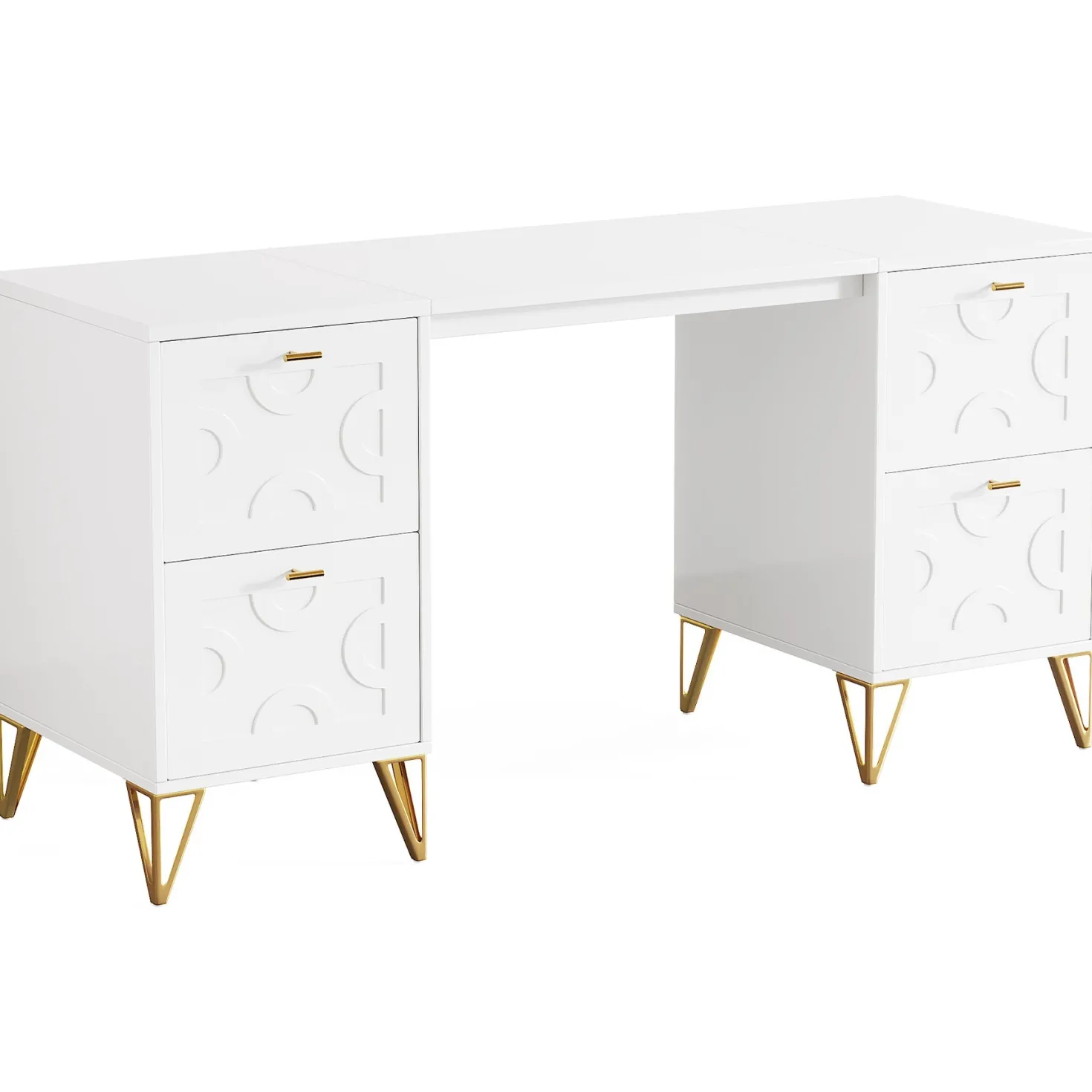 59" Makeup Vanity Desk, Modern Dressing Table with 4 Drawers (Without Mirror)