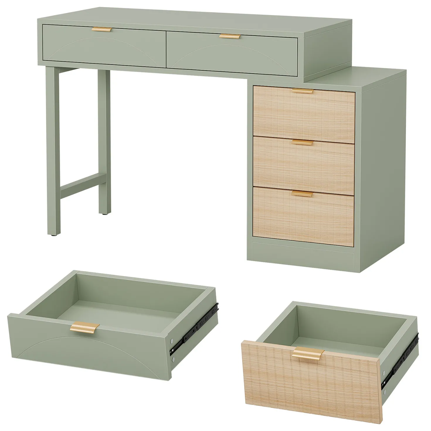 55" Makeup Vanity Table, Rustic Dressing Table Makeup Table