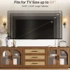 71" Mid-Century Modern TV Stand, Media Console Table with 2 Cabinets & 3 Rattan Drawers