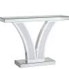39" Mirrored Console Table, Modern Silver Entryway Table