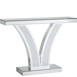 39" Mirrored Console Table, Modern Silver Entryway Table