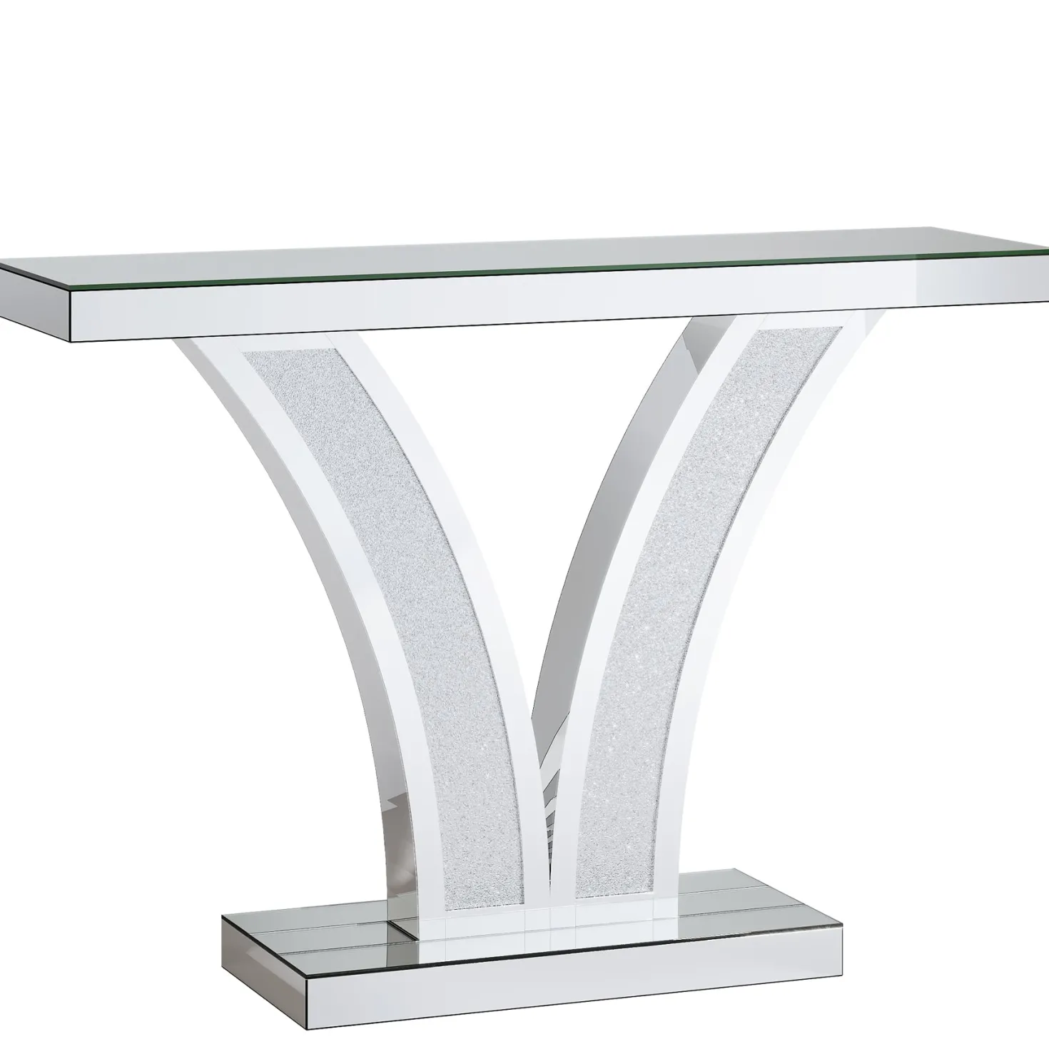39" Mirrored Console Table, Modern Silver Entryway Table