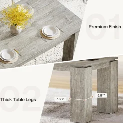 86" Modern Dining Table, Extra Long Kitchen Table for 6-8