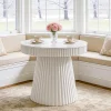 31.5" Modern Dining Table, Small Round Kitchen Table with Fluted Pedestal Base
