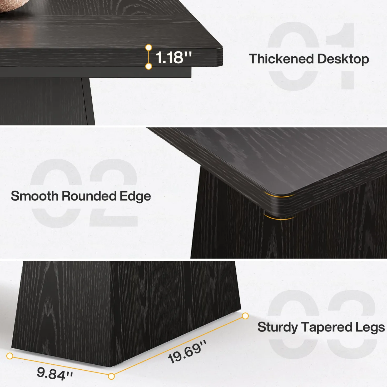 63" Modern Executive Desk, Large Office Computer Desk with Sturdy Double Pedestal